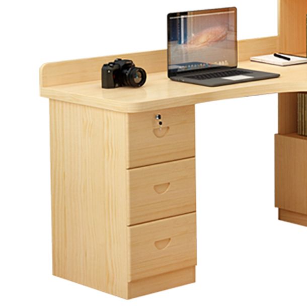 29.5-inch Modern Solid Wood Corner Desk Bookshelf Combination Cabinet Home Desk