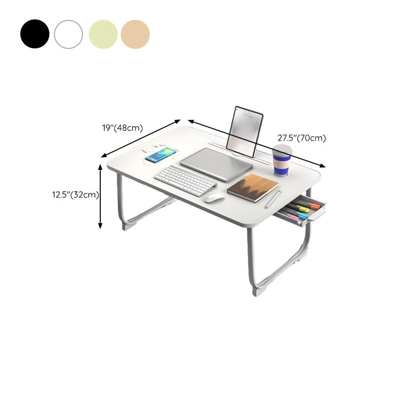 Engineered Wood Contemporary Writing Desk Bedroom Office Desk with White Legs