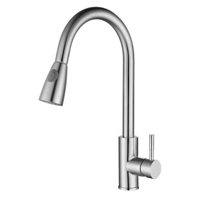 Modern Style Kitchen Faucet 304 Stainless Steel Single Handle High Arc Kitchen Faucet