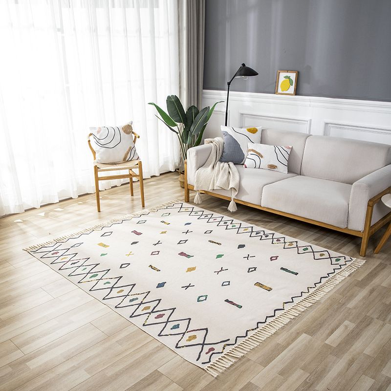 Beige woonkamer vloerkleed Boheemian Americana Print Rug Polyester Niet-slip gebied tapijt