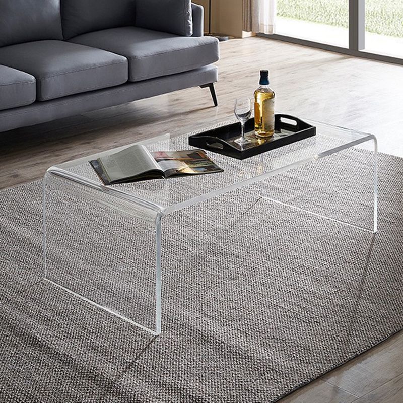 Modern Rectangle Coffee Table Acrylic Cocktail Table for Living Room