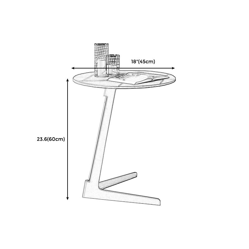 18-inch Pedestal End Table Modern Marble Top Side Table for Living Room