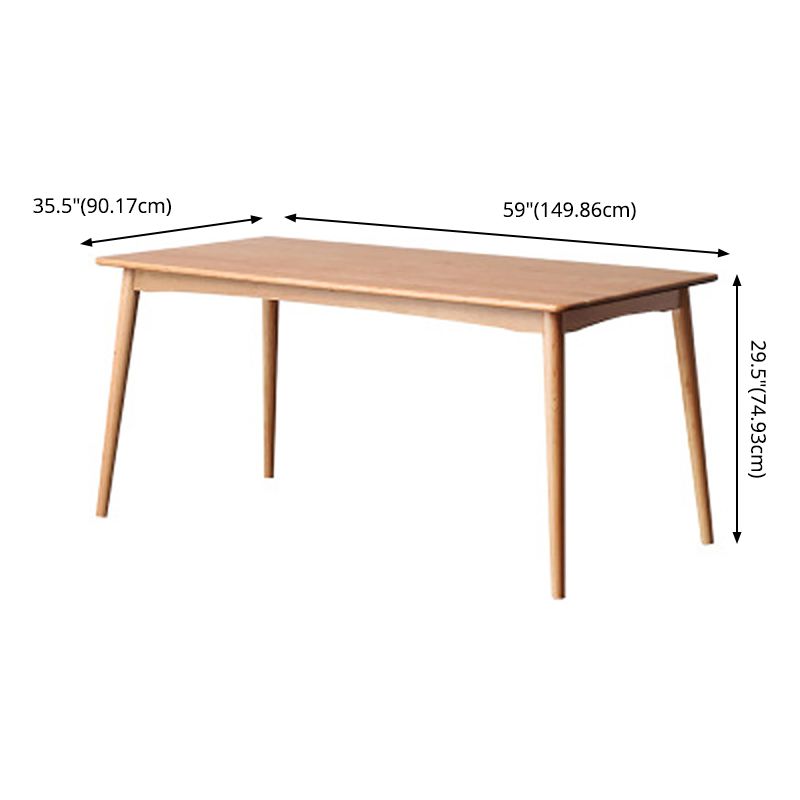 Contemporary Solid Wood Rectangle Shape Dining Furniture 4 Wood Legs Table Formal for Dining Room