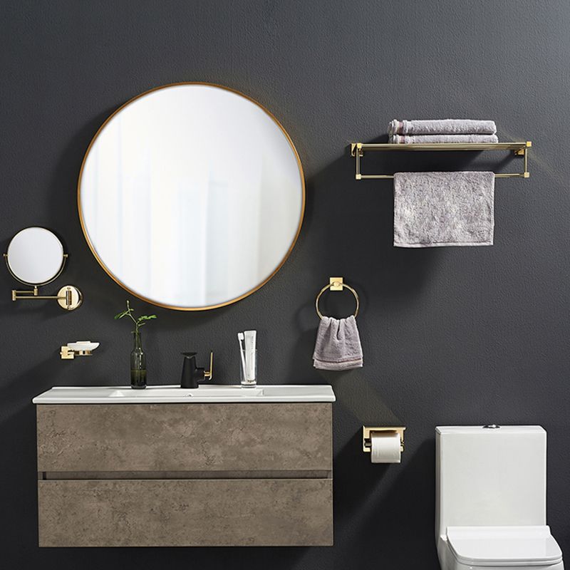 Polished Brass Classic Bathroom Accessory with Bath Shelf/Towel Bar & Paper Holder