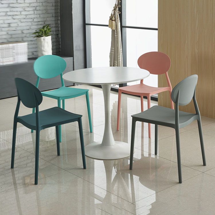 Modern Style Side Chair Plastic Open Back Dining Chair for Kitchen