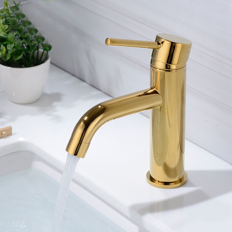 Modern 1-Handle Bathroom Sink Faucet Brushed Gold Vessel Sink Faucet Brass