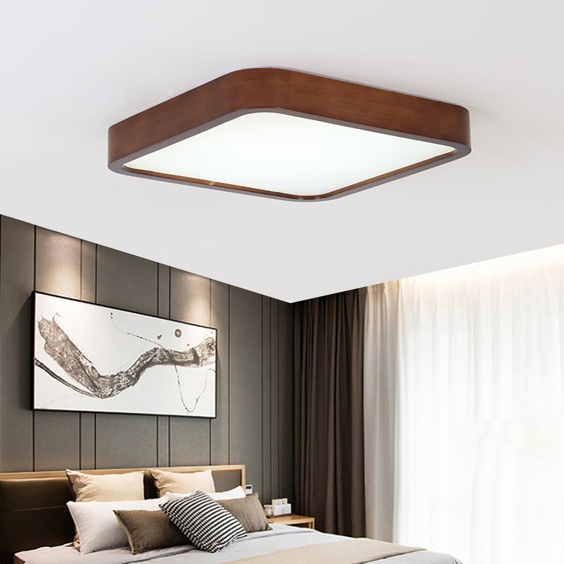 Wood Geometric Light Fixtures Modern Flush Mount Ceiling Lights for Living Room