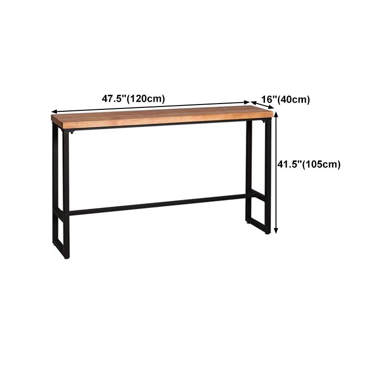 Solid Wood Bar Dining Table Industrial Bar Dining Table with Trestle Base