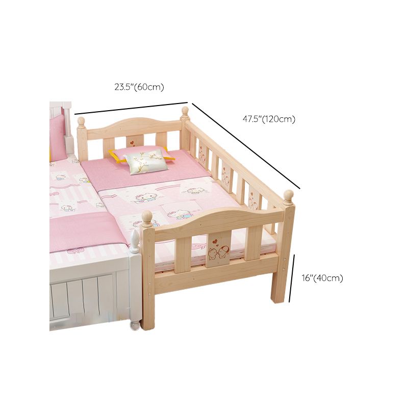 Traditional Style Solid Wood Baby Crib with Guardrail and Mattress