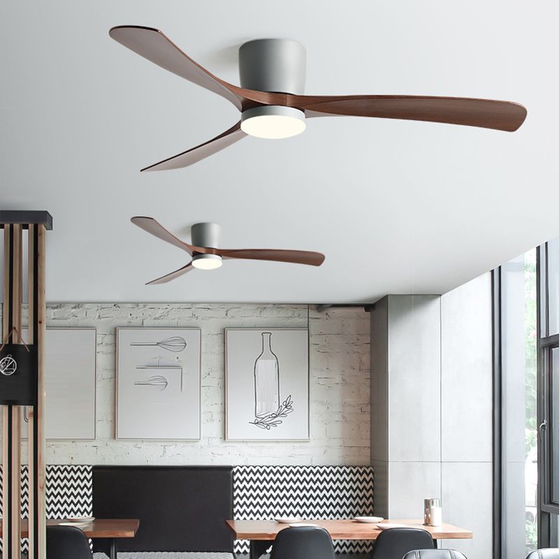 Wooden Ceiling Fan Light Fixture Simple LED Ceiling Lamp for Bedroom