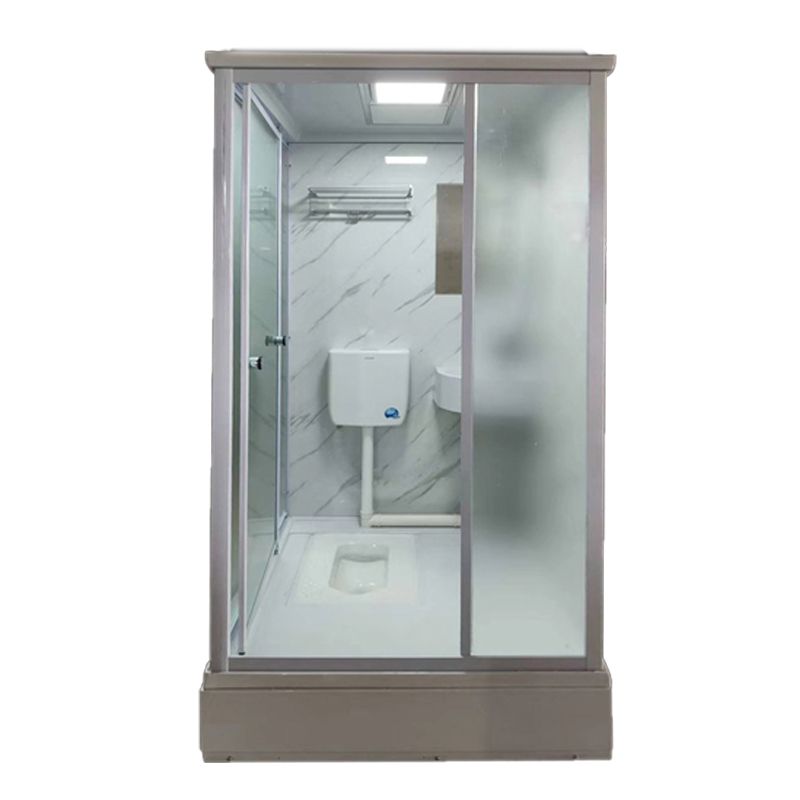 Tempered Glass Single Sliding Shower Enclosure White One Piece Frame Shower Enclosure