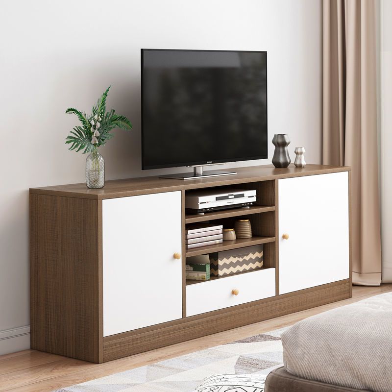 Scandinavian Style Wood TV Stand Open Storage TV Stand Console with Shelves