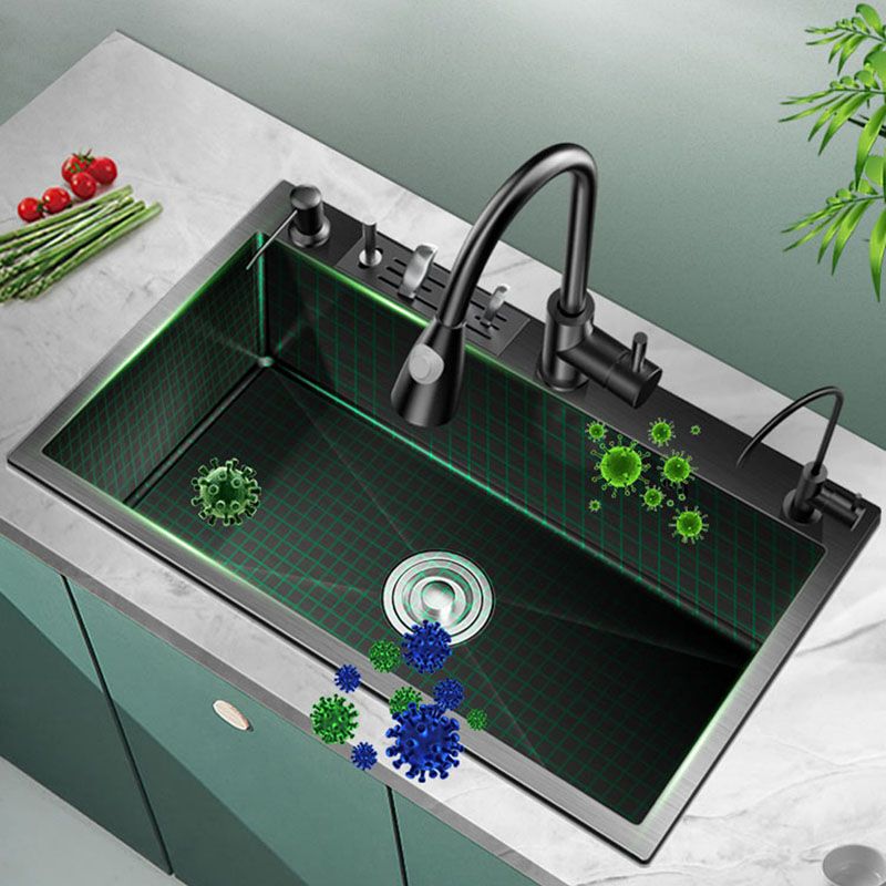 Kitchen Sink Soundproof Design Stainless Steel Drop-In Kitchen Sink with Faucet