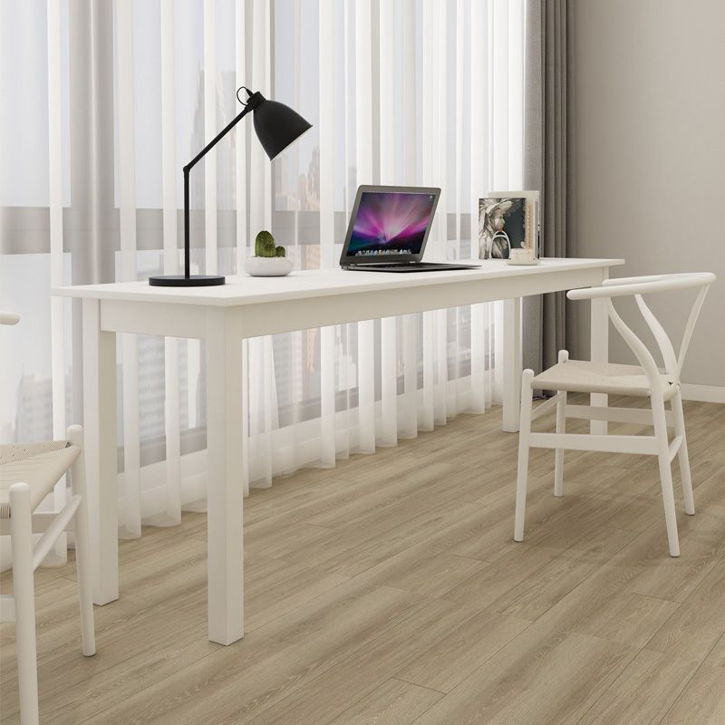 Modern Rectangular Writing Desk White Solid Wood Parsons Office Desk for Home