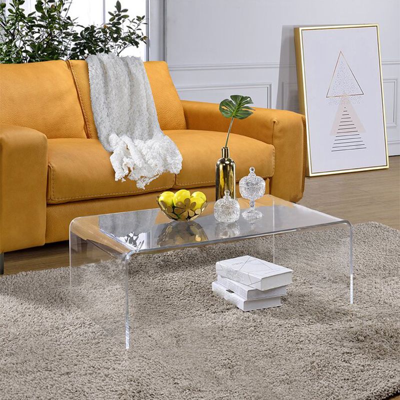 Modern Rectangle Coffee Table Acrylic Cocktail Table for Living Room