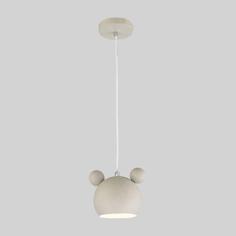 Metal Mickey Shade Hanging Lights Modern Macaron Style 1 Light Hanging Mount Fixture for Bedroom