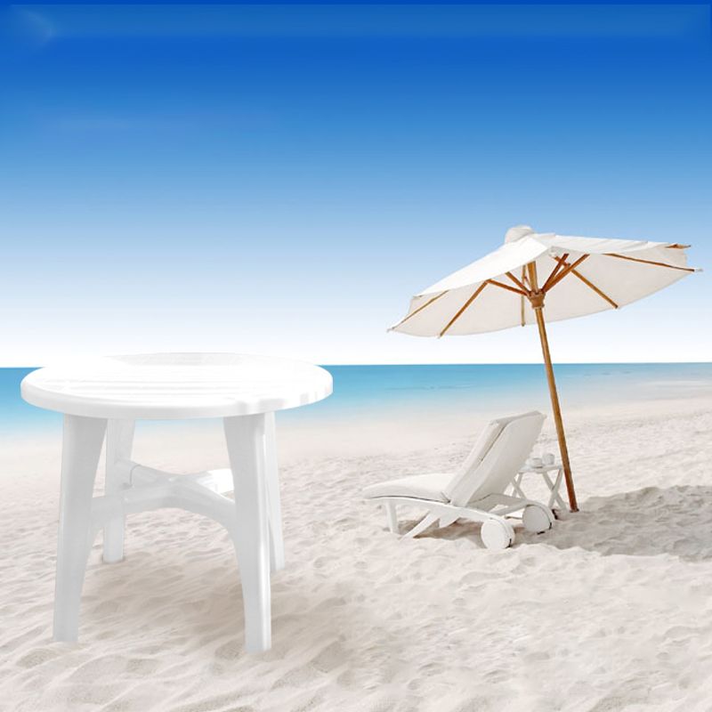 Plastic Outdoor Dining Table Modern Style Water Resistant Patio Table
