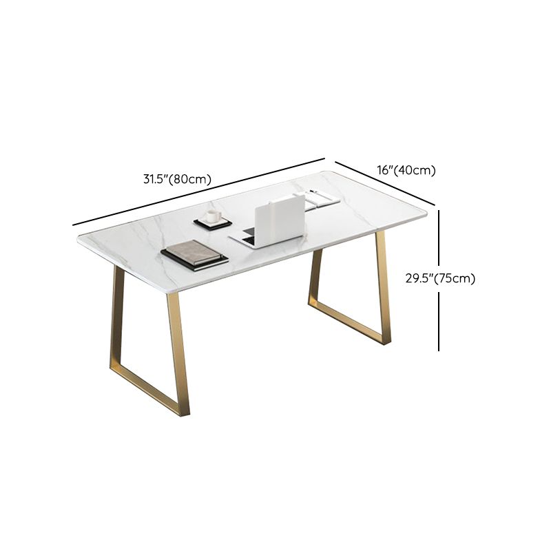 29.53" H Glam Rectangular Office Desk Antique Finish Computer Desk