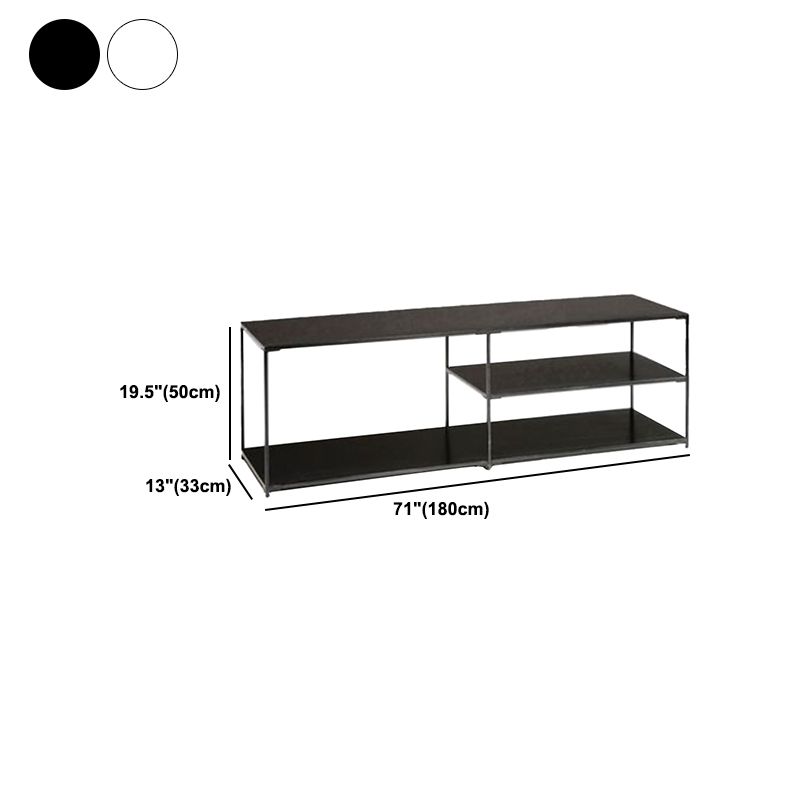 Industrial Style Metal TV Stand Open Storage TV Console with Shelves