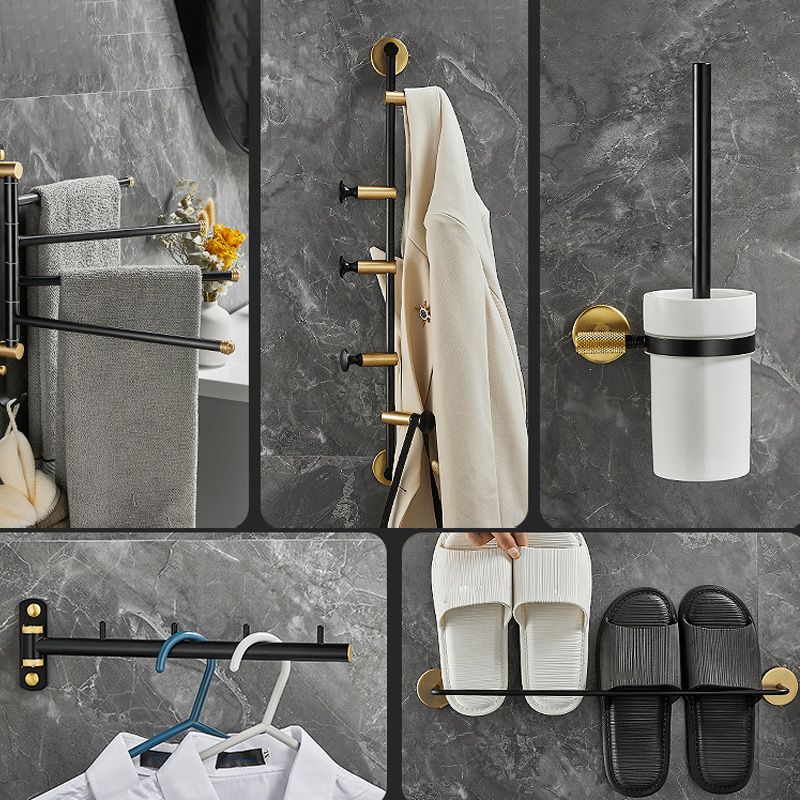 5-Piece Modern Bathroom Accessory Black Brass Bath Hardware Set