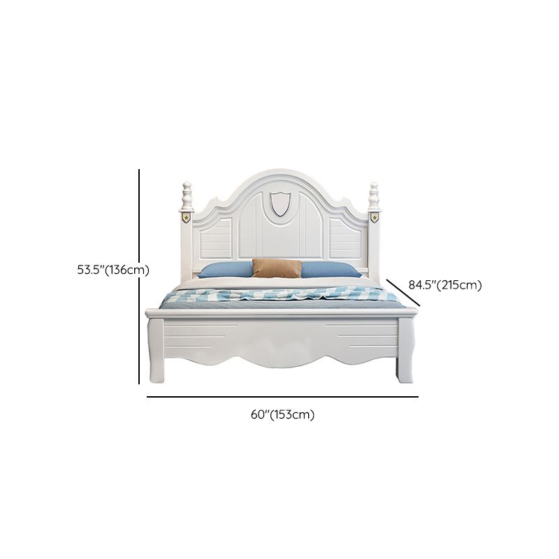 Modern & Contemporary Solid Wood Panel Headboard 2 Drawers Bed