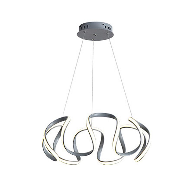 Waving Hanging Light Kit Modern Style Metal 1 Light Hanging Ceiling Lights