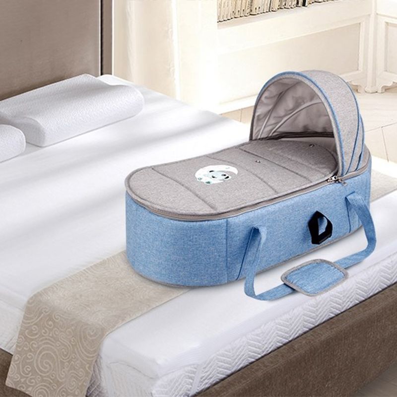 Upholstered Moses Basket Oval Folding Moses Basket for Newborn