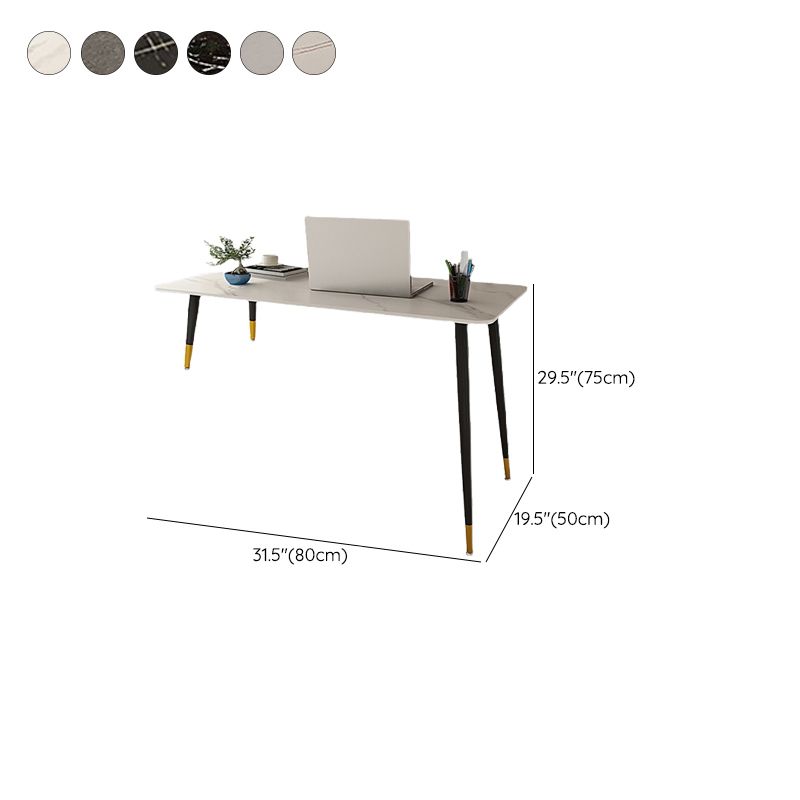 Modern Slate Top Office Desk Rectangle Writing Desk with 4 Legs for Home