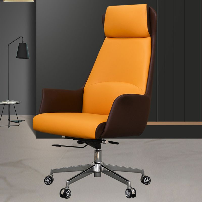 Modern Leather Executive Chair Adjustable Swivel Ergonomic Office Chair