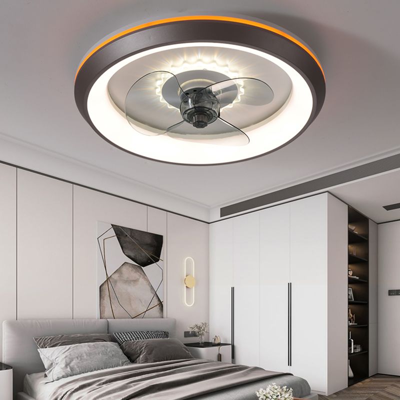 Moderni ventilatori a soffitto a LED Minimalista Luce a soffitto circolare in alluminio con ombra acrilica