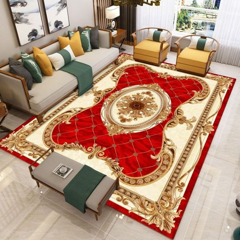 Nostalgia Living Room Tapis Synthétique Anti-Slip Floral Area Synthetics Anti-slip Floral Areat Floral Synthetics