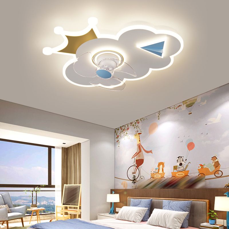 Nordic Style Ceiling Fan Lamp 3th Gears Adjustment Ceiling Fan Light for Children Room