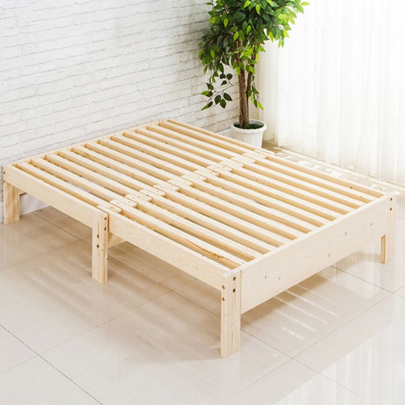 Scandinavian Styled Natural Platform Bed Solid Wood No Theme Kid Bed