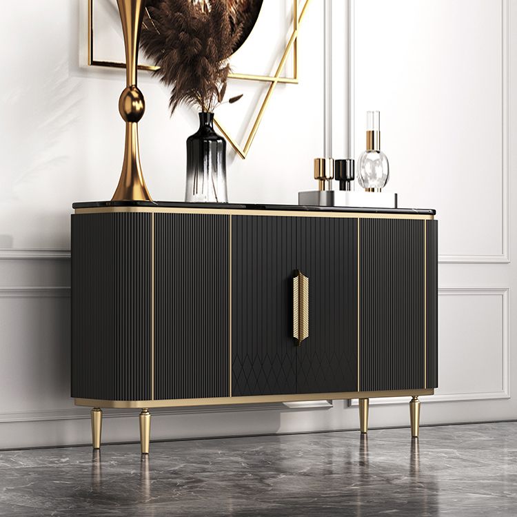 Glam Sideboard Cabinet Marble Sideboard Table with Legs for Kitchen