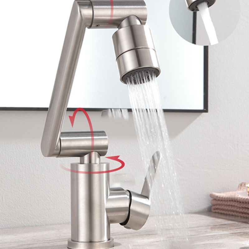 Swivel Spout Bathroom Faucet Single Hole Bathroom Sink Faucet with Lever Handle