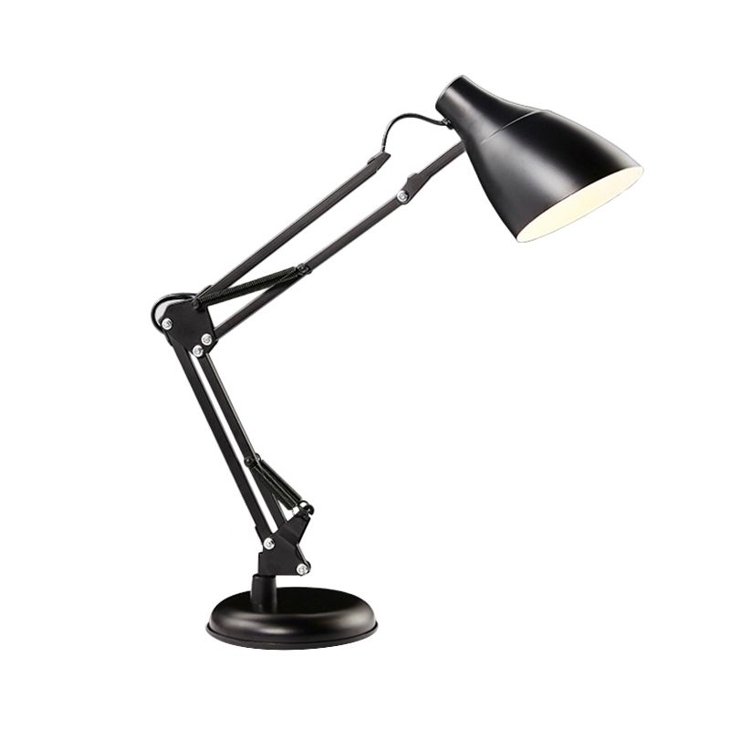 Lampe de bureau à tâches multi-arguments noir / blanc avec une nuance à cône de style moderne 1 éclairage de tâche métallique léger pour la salle d'étude