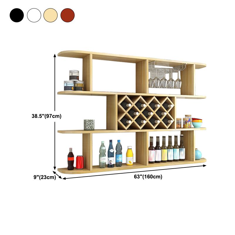 Manufactured Wood Wine Glass Stemware Rack Holder Modern Wall Mounted Wine Shelf