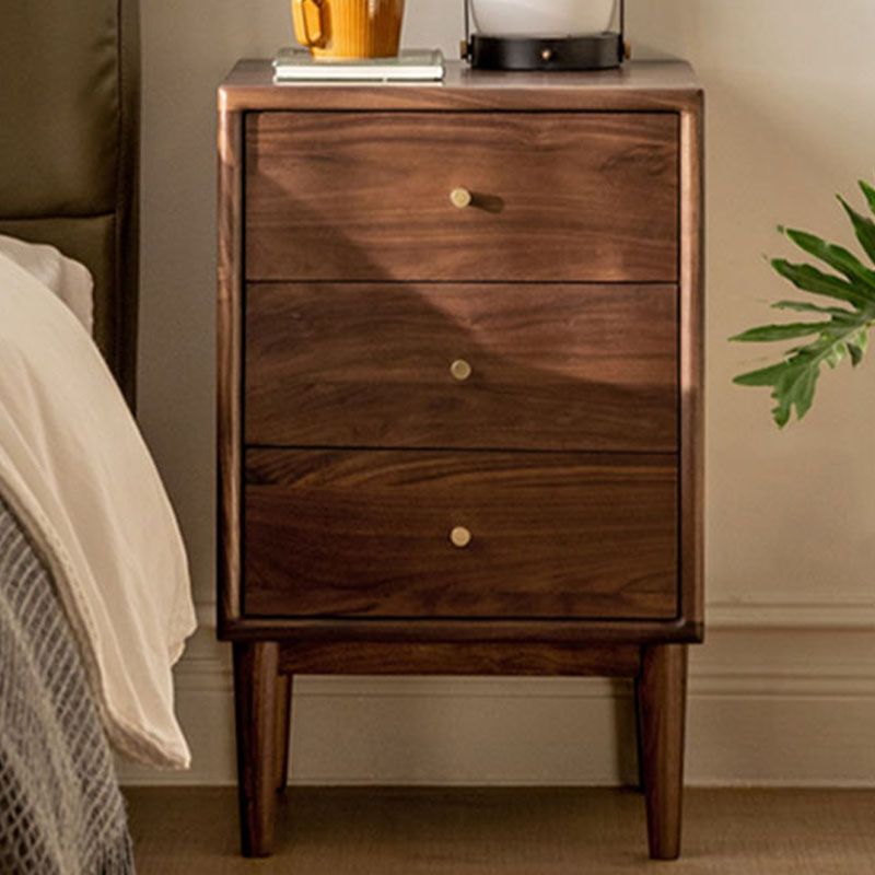 Mid Century Modern Wooden Bedside Cabinet with 4 Legs for Bedroom