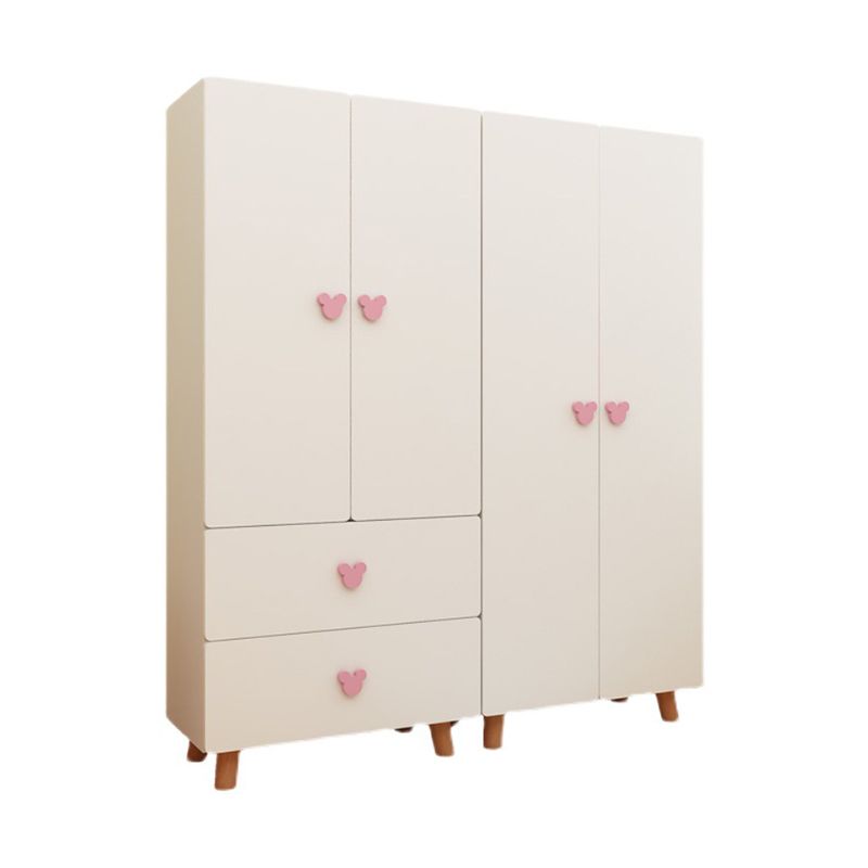 Contemporary Freestanding Kid's Wardrobe Manufactured Wood Wardrobe with Soft Close Doors