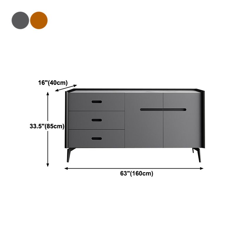 Stone Top Living Room Sideboard Cabinet Modern Credenza with Drawer and Storage