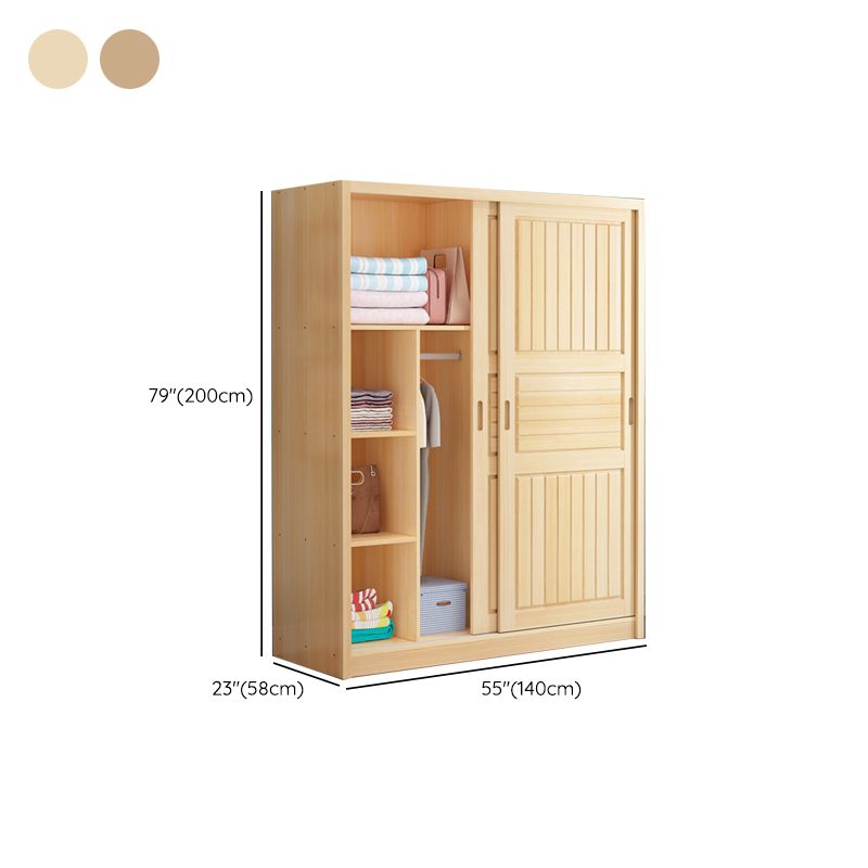 Modern Style Wardrobe Armoire Solid Wood Wardrobe Closet With Doors