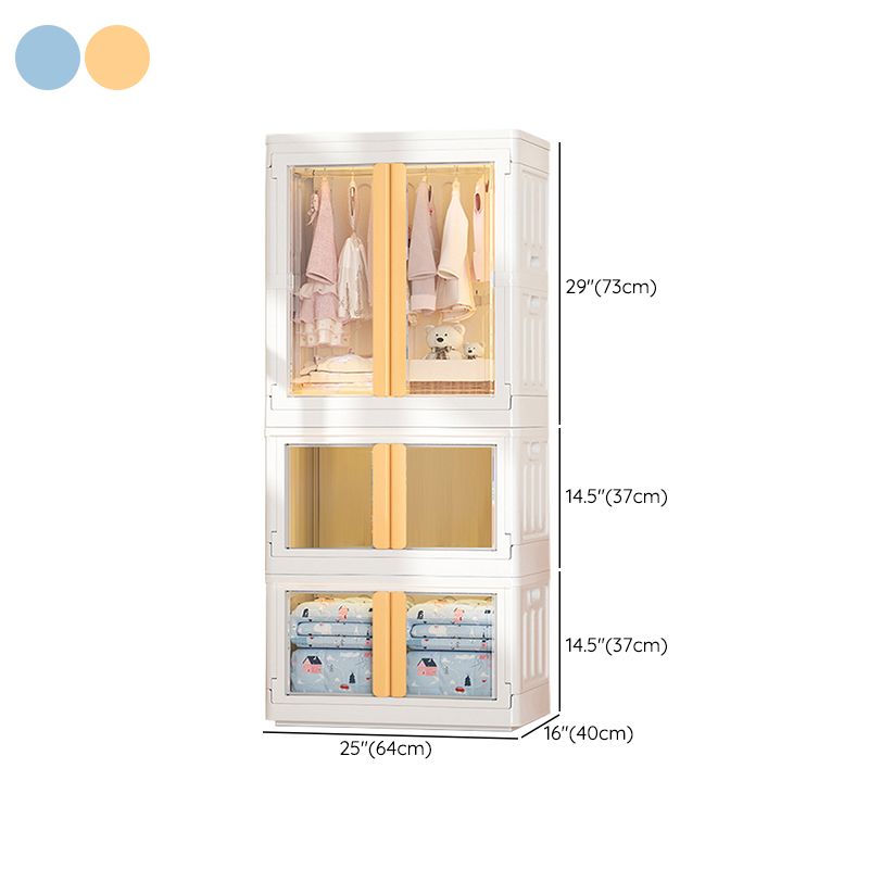 Modern Style Youth Armoire Plastic Bedroom Hanging Clothes Rack with Cloth Rod