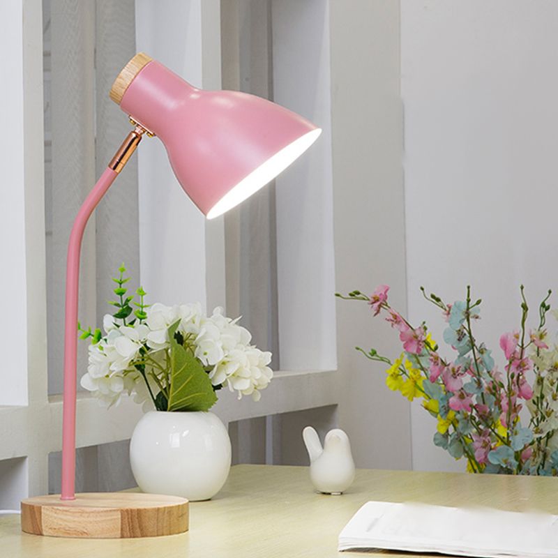 Modern Style Round Night Table Lamp Metal 1-Light Table Light