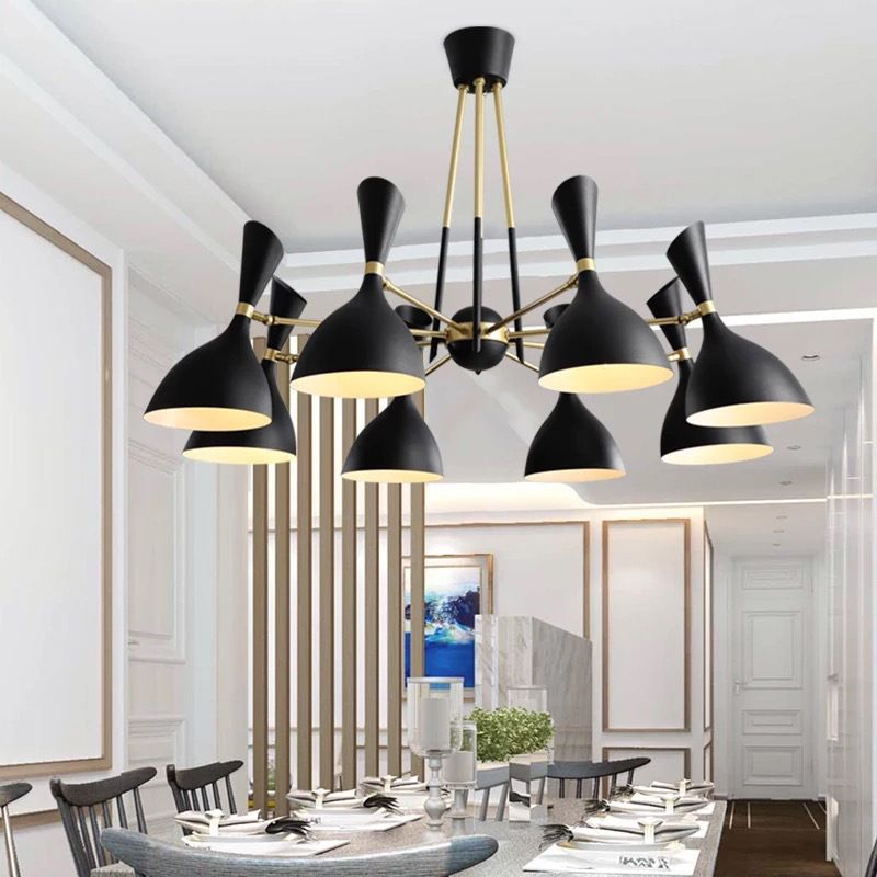 Postmodern Multi Head Chandelier Light Fixtures Metal Hanging Chandelier for Cafe