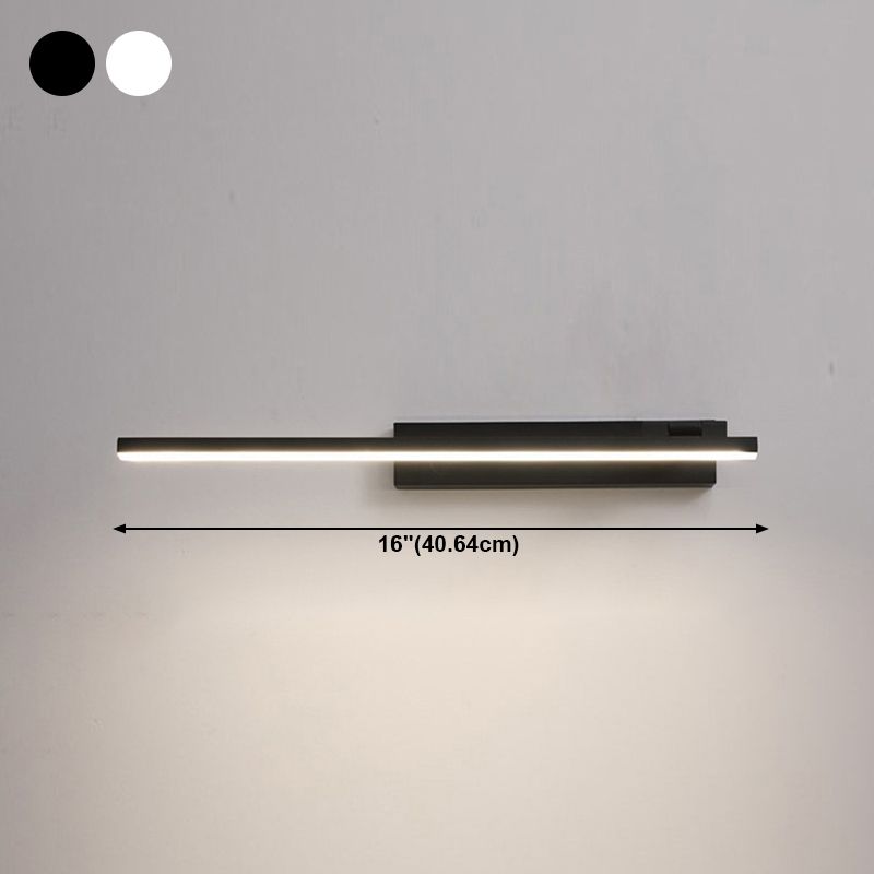 Lámpara de espejo lineal de metal lámpara de luz minimalista de pared LED de montaje liviano