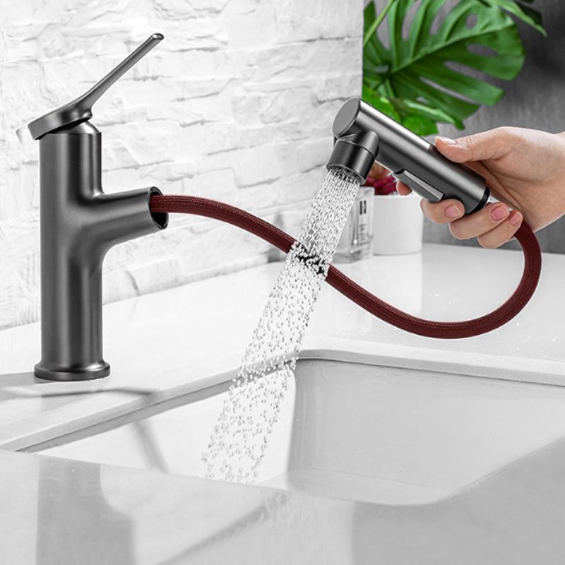 Circular Single Handle Bathroom Faucet Single Hole Vessel Sink Faucet with Swivel