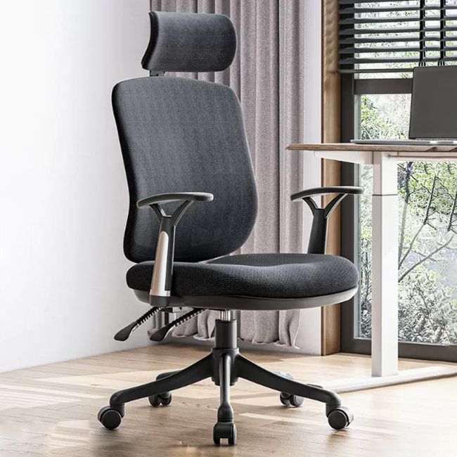 Modern Fixed Arms Desk Chair Ergonomic Task Chair for Office