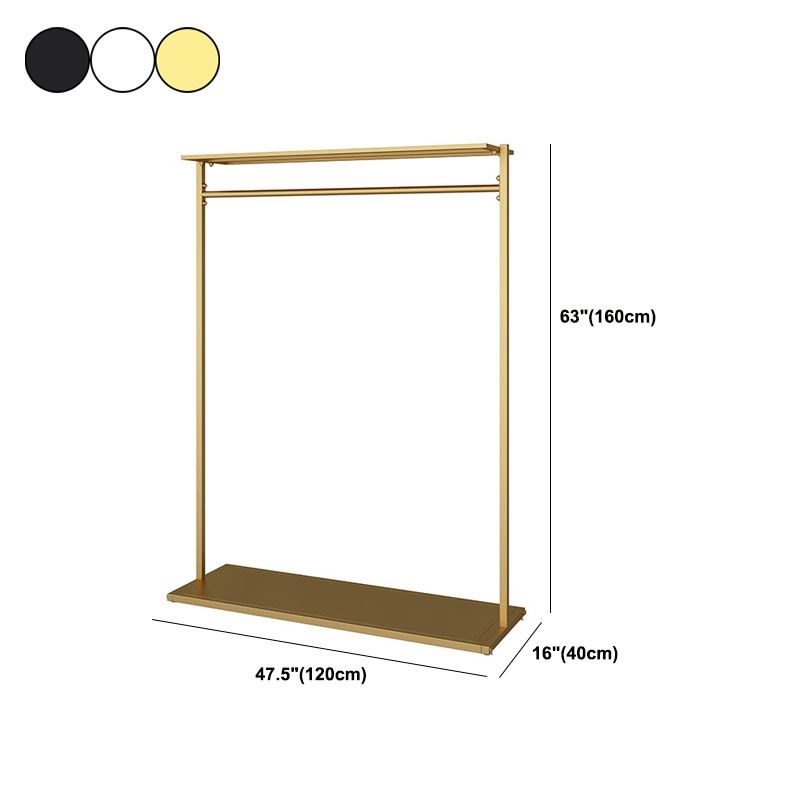 Simple Coat Rack Pure Color Metallic Free Standing Coat Rack With Shelves