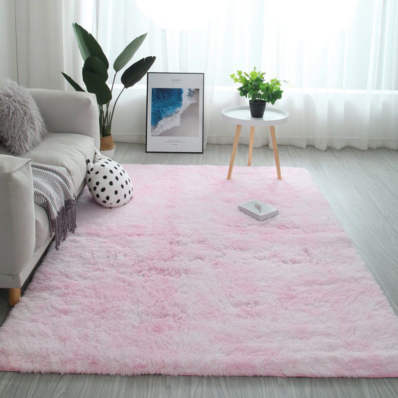 Multi-Colored Simplicity Rug Faux Fur Tie Dye Patterned Carpet Anti-Slip Backing Machine Washable Rug for Room