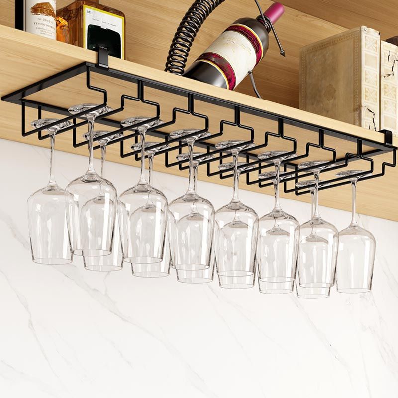 Modern Hanging Wine Glass Rack Metal Glass & Stemware Holder under Cabinet